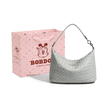 BOBDOG PU Dumpling Bag, Shoulder Bag, Crossbody Bag Women's Gray/Ecru/Black
