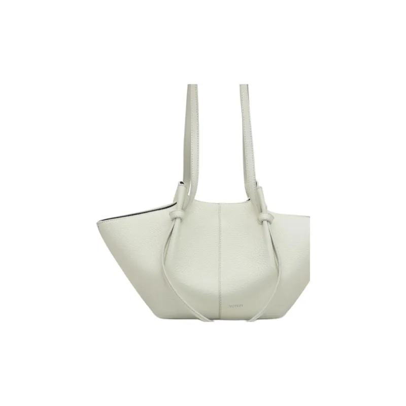 YUZEFI Leather Shoulder Bag Women's White-3