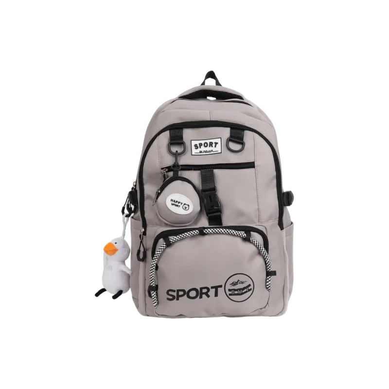 Meow In The Grass Nylon Fabric Backpack Unisex Multicolor-18