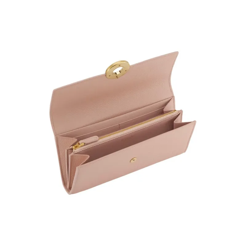 BVLGARI Calfskin Wallet Tubas Women's Pink-2
