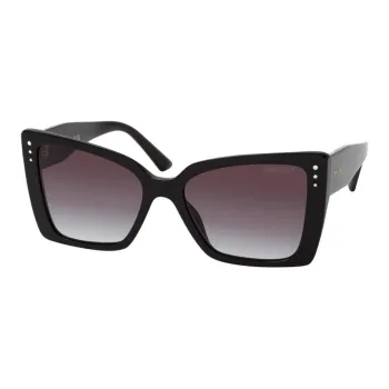 Jimmy Choo Plastic Irregular Shape Sunglasses Unisex Black