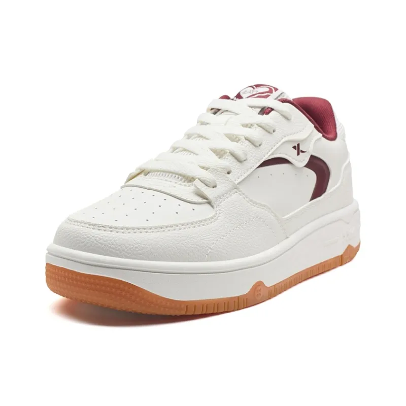XTEP Wear resistant And Lightweight Low Top Skateboard Shoes Men's White Red-1