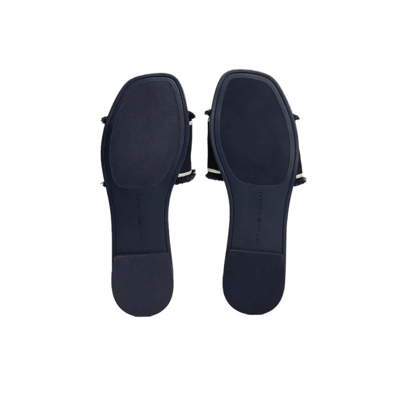 Tommy Hilfiger TH Monogram Rubber Sole Abrasion Resistant Slide Slippers Women's Dark Blue-5