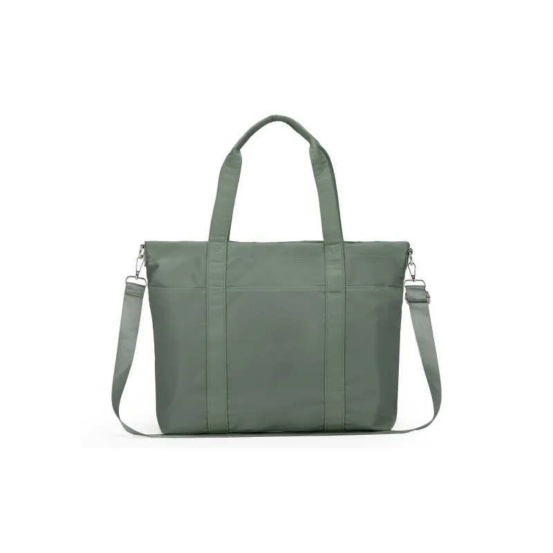 JEANSWEST Fabric Tote One Shoulder Handbag Women's Green-3