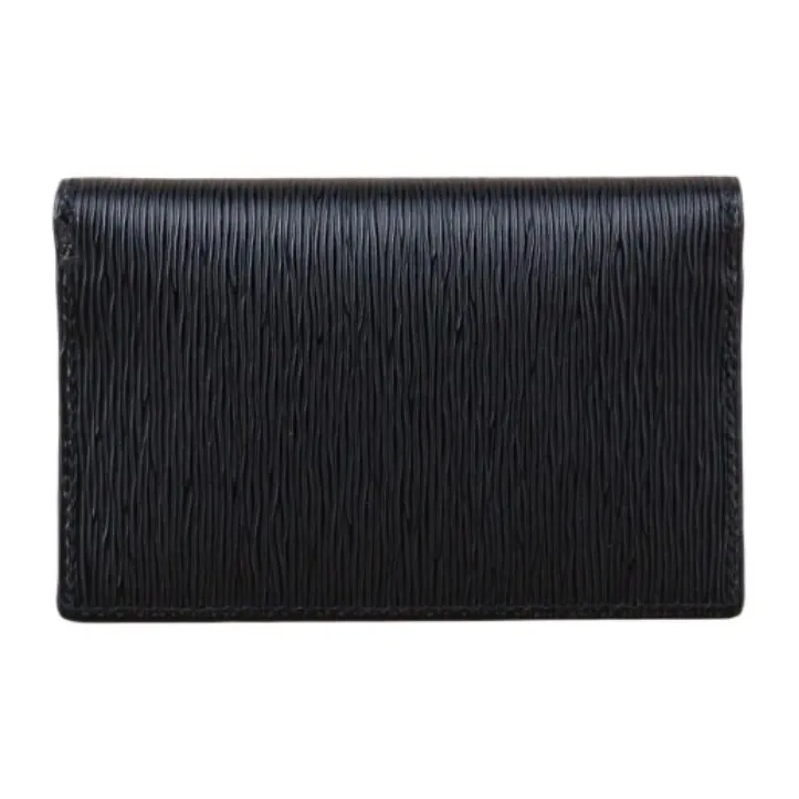 PRADA Cow Leather Card Holder Regular Unisex Black-6