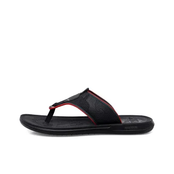 XIMO BULL Rubber Sole Leather Patchwork Abrasion Resistant Flip Flops Men's