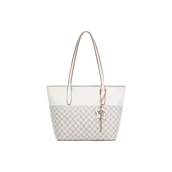 PESASRIE PVC Tote Bag, Shopping Bag, Shoulder Bag Women's Ecru