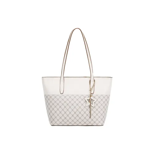 PESASRIE PVC Tote Bag, Shopping Bag, Shoulder Bag Women's Ecru