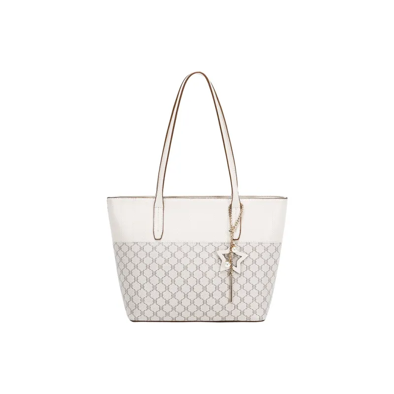PESASRIE PVC Tote Bag, Shopping Bag, Shoulder Bag Women's Ecru-0
