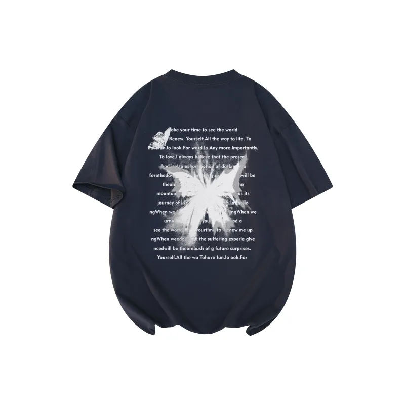 FONDLOOK T-Shirts Unisex Navy Blue-0