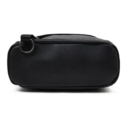 Old Man's Head Top Grain Cow Leather Backpack Women's Black-7