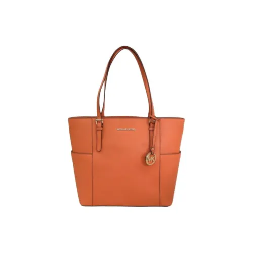 MICHAEL KORS Jet Set Leather Tote Bag, Shopping Bag, Shoulder Bag Women's Orange