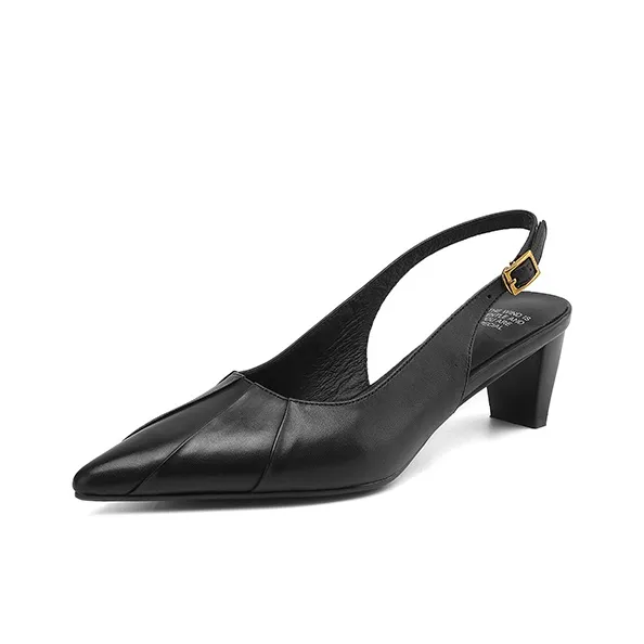 Mo Lin Chunky Heel High Heels 5cm Women's-0
