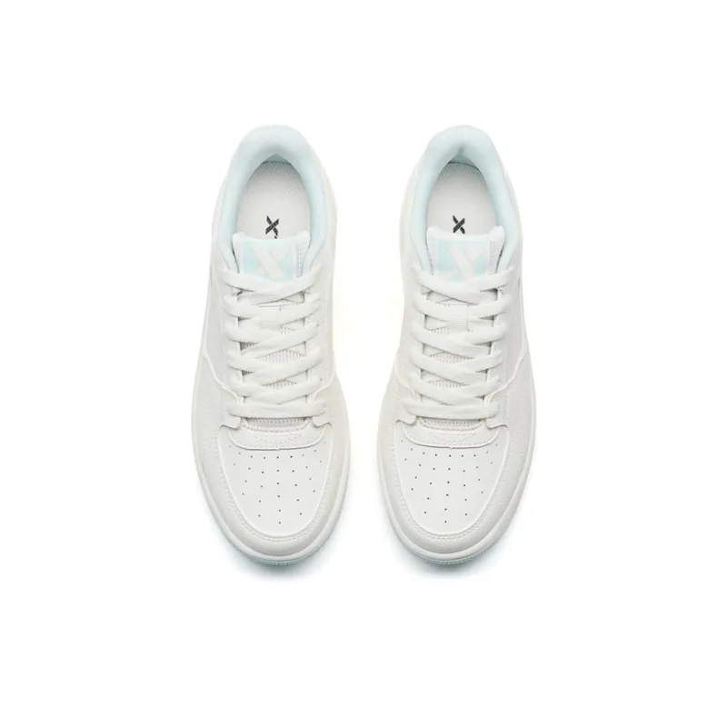 XTEP Skateboard Shoes Women's Low Top Sail White/Moonstone Blue-4