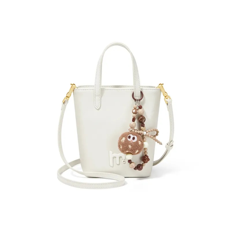 CNOLES Cow Leather Handbag, Shoulder Bag, Crossbody Bag Regular Women's Cream White-0