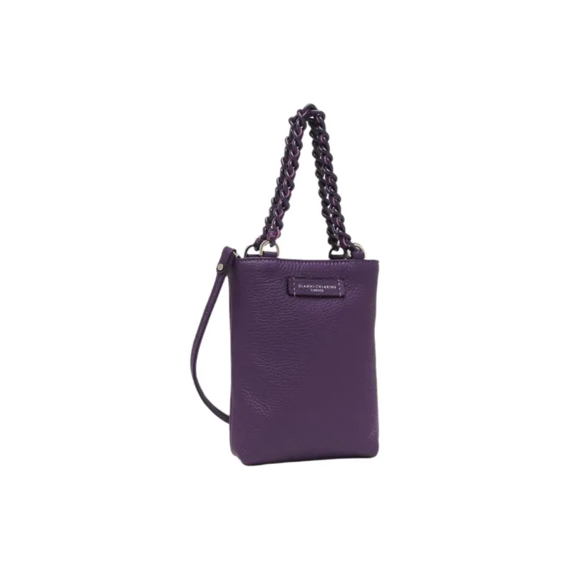 GIANNI CHIARINI Leather One Shoulder Handbag Women's Purple-1