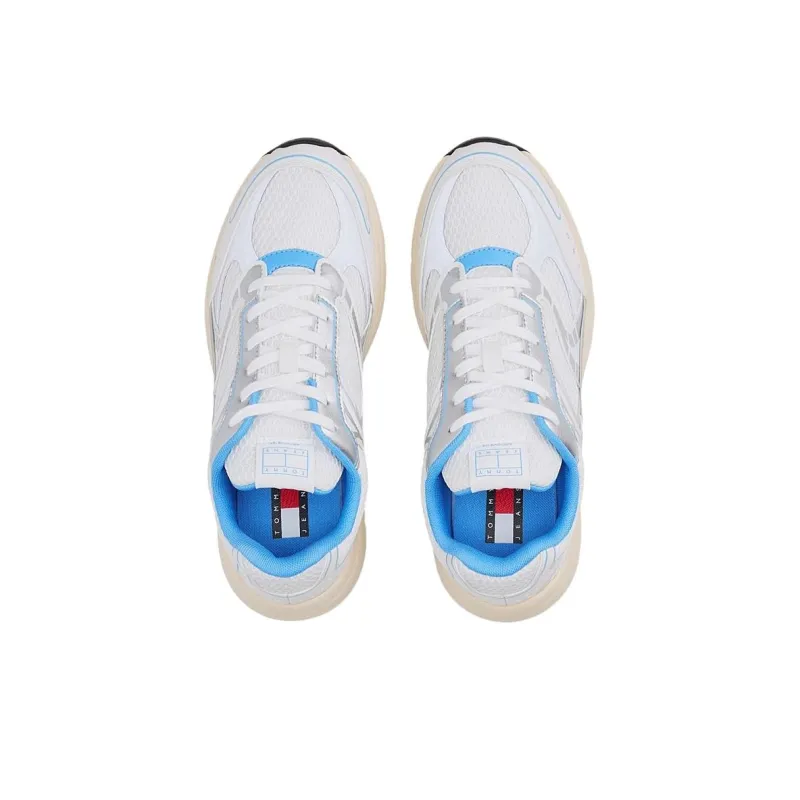 Tommy Hilfiger Trainers Low Top Casual Shoes Women's White Blue-3