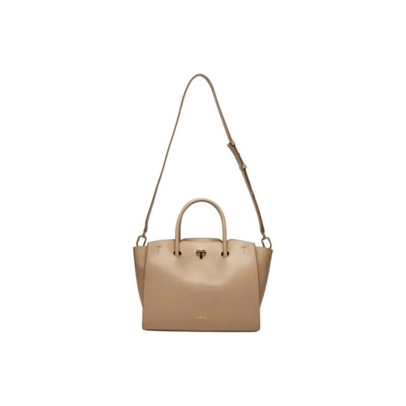 Furla Genuine Leather Tote Bag, Shopping Bag, Shoulder Bag, Handbag Medium Size Women's Light Umber-1