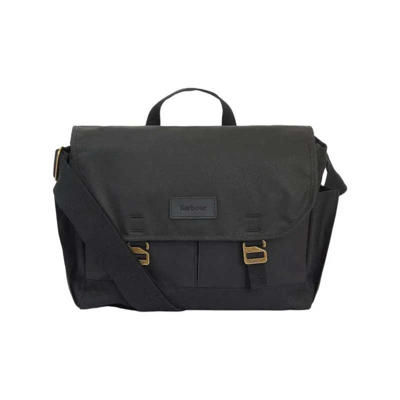 BARBOUR Cotton Messenger Bag, Shoulder Bag, Crossbody Bag, Handbag Regular Men's Black-0