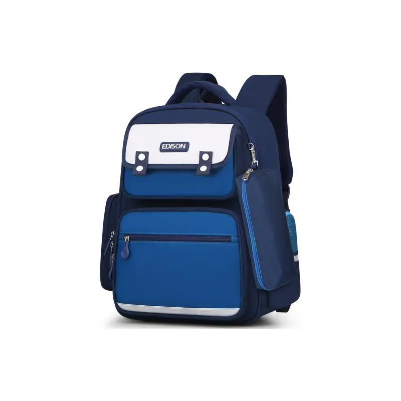 EDISON Polyester School Backpack Unisex Blue Green/Sky Blue/Pink White-5