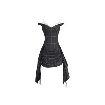 ABCMININ Slip Dresses Women's Jasper Plaid