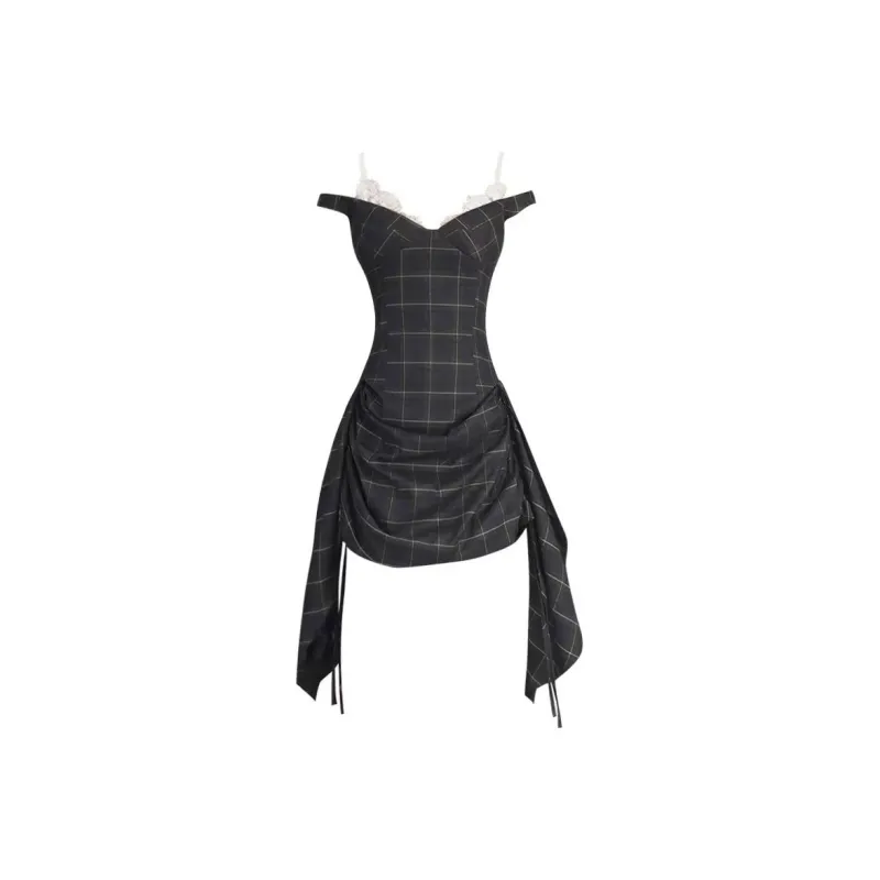 ABCMININ Slip Dresses Women's Jasper Plaid-0