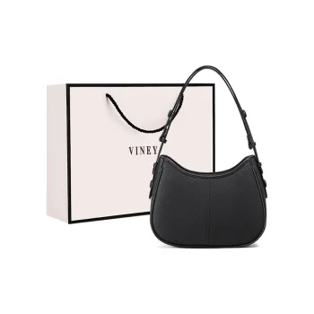 VINEY Cow Leather Crossbody Bag, Shoulder Bag Regular Women's Black