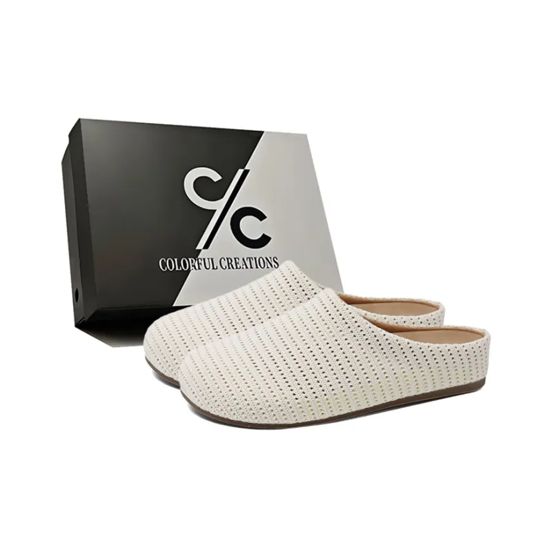 Colorful Creations Stitching Quiet, Odor Resistant, Slip Resistant Closed Toe Slippers Women's Box-0