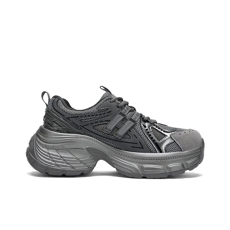 DAPHNE Low Top Chunky Sneakers Women's Gunmetal Gray-3