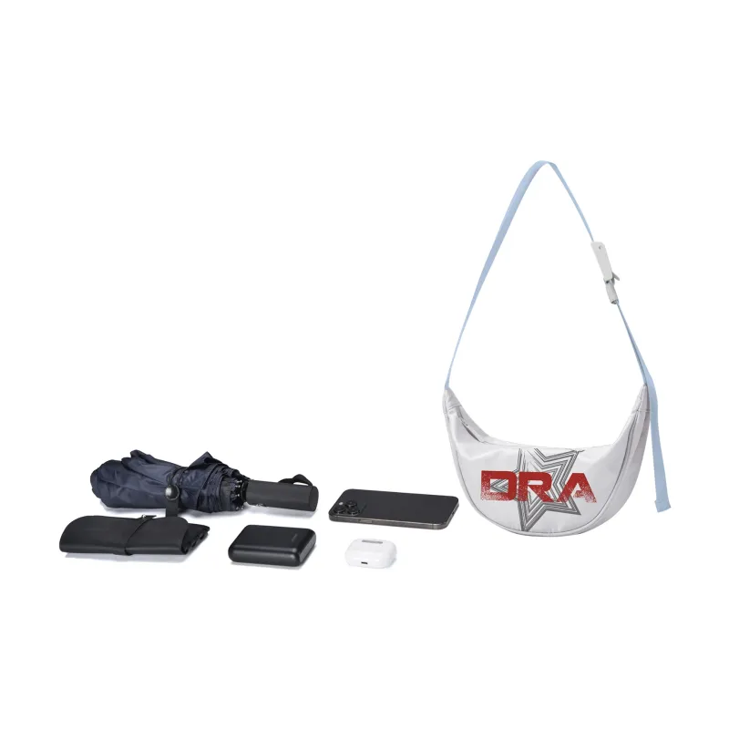 Spare No Pains. Polyester Shoulder Bag, Crossbody Bag, Fanny Pack, Sling Bag Unisex White/Yellow-27