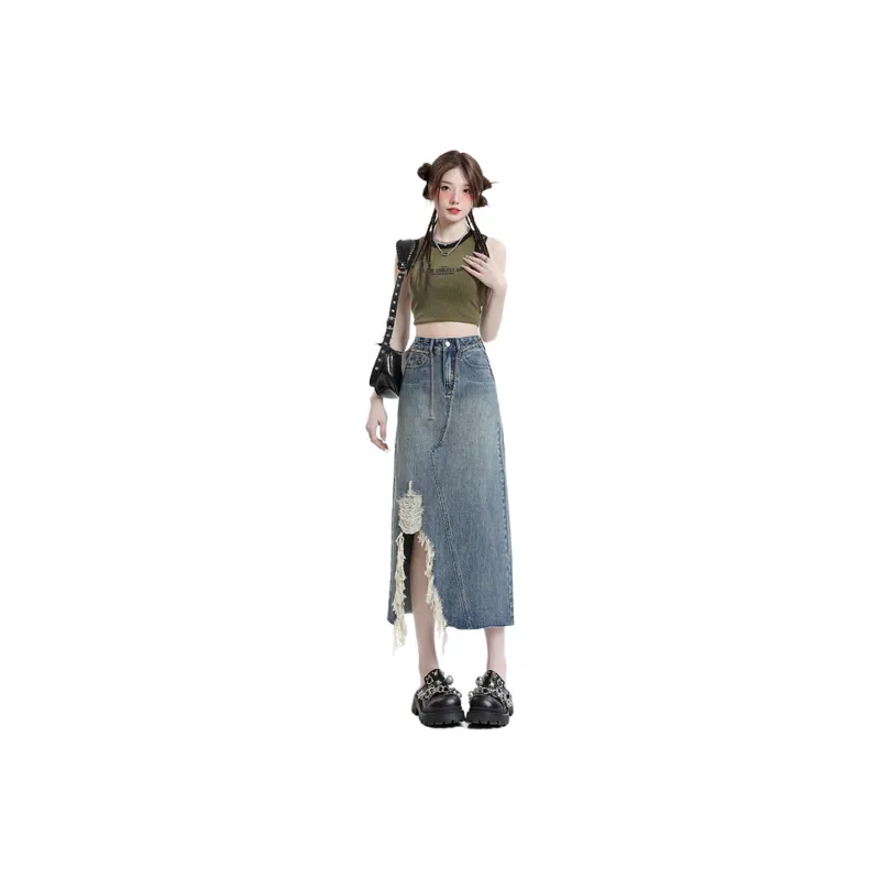 Zomuros Denim Long Skirt Women's-0