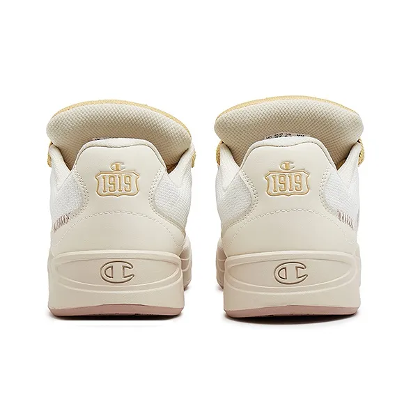 Champion Atomic Shoes Balanced Lightweight Low Top Skateboard Shoes Unisex Milk White/Resin Yellow-3