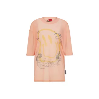 HUGO BOSS Drop Shoulder Sleeve T Shirt Women's Light Orange