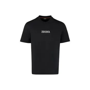 Ermenegildo Zegna Logo Printed Crewneck T Shirt