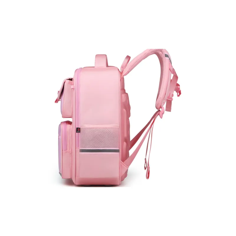 EDISON Polyester School Backpack Unisex Blue Green/Sky Blue/Pink White-10