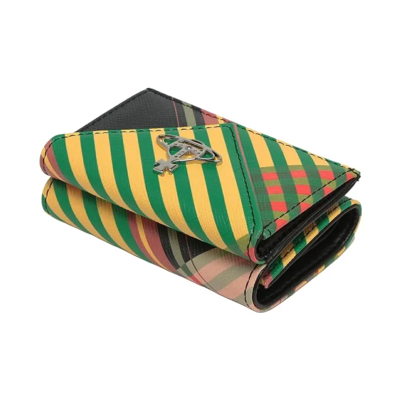 Vivienne Westwood Saffiano PU Wallet Women's Yellow & Green-2