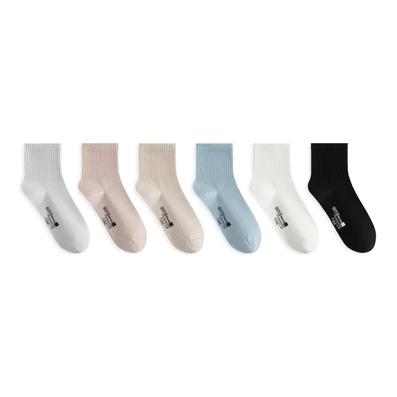 H YXIANG Mid Calf Socks Women's 6 Pack-0
