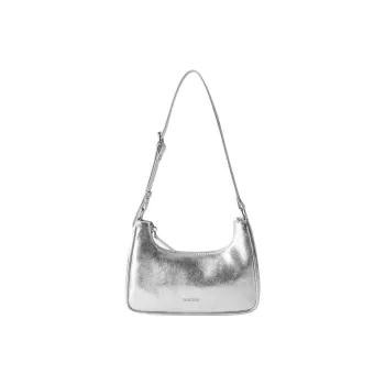 ZARA Polyurethane Shoulder Bag Women's Silver