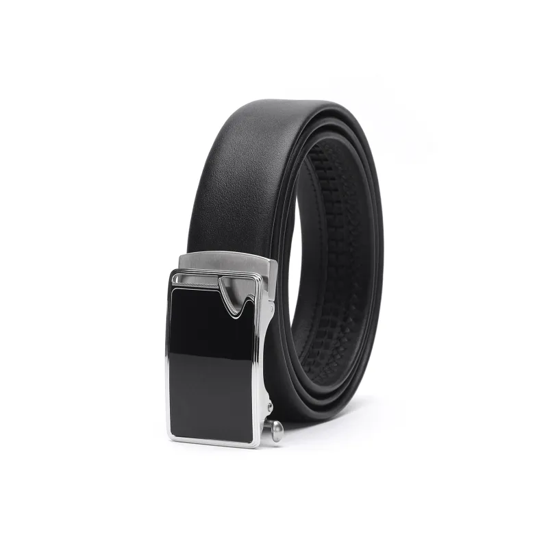 Satchi Cow Leather Belts Men's Black Width 3.45cm-1