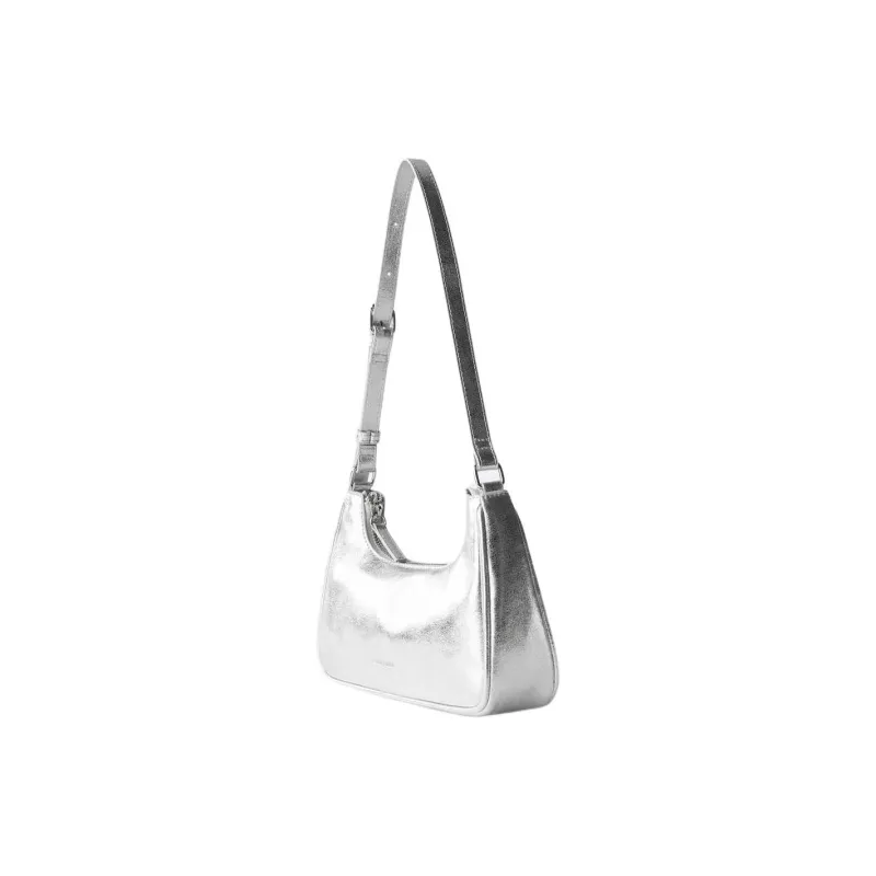 ZARA Polyurethane Shoulder Bag Women's Silver-1