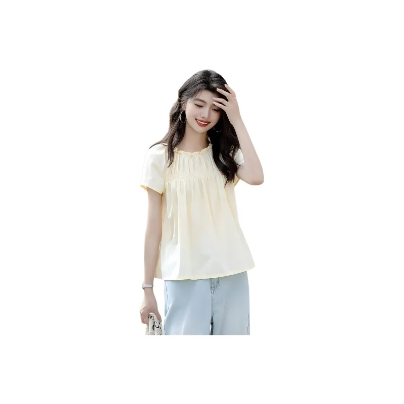 Mu Xiao Xin Shirts Women's Beige-0