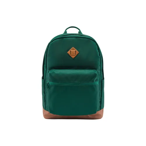 LiNing Sports Life Collection Polyester Backpack Unisex Forest Green & Tea Brown