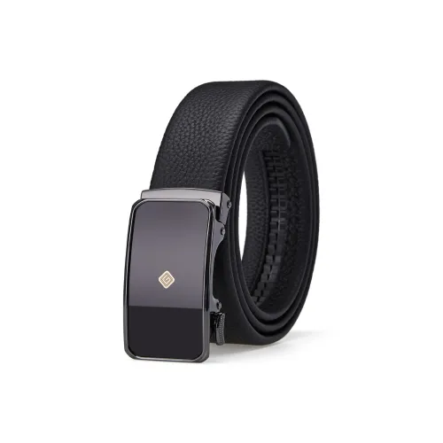 Jeccieziio Cow Leather Belts Men's Gunmetal, Gold, Silver Width 3.5cm