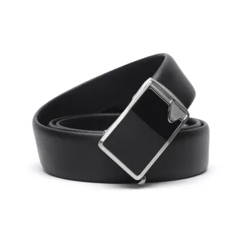Satchi Cow Leather Belts Men's Black Width 3.45cm