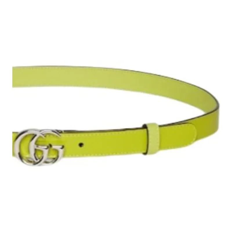 GUCCI Leather Belts Women's Green Width 2CM-2