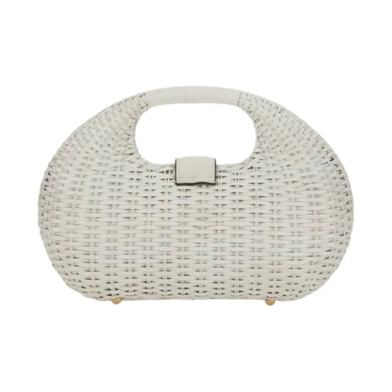 CULT GAIA Rattan Handbag Women's White-3
