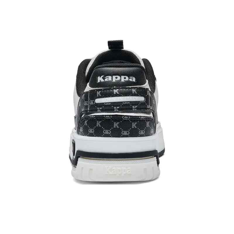Kappa Alpha Anti Slip Wear Resistant Low Top Skateboard Shoes Unisex White Black-4