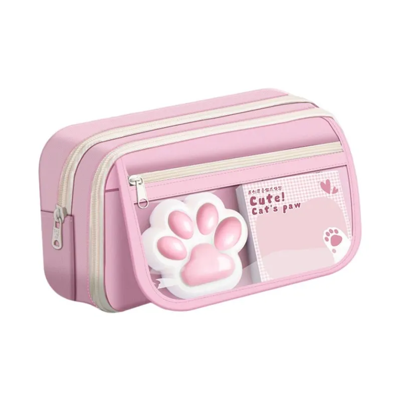 XIAOYECHONGYA Pencil Case Good Looking Cute Cat Paw Squeeze Toy Pencil Case/pencil Box-0