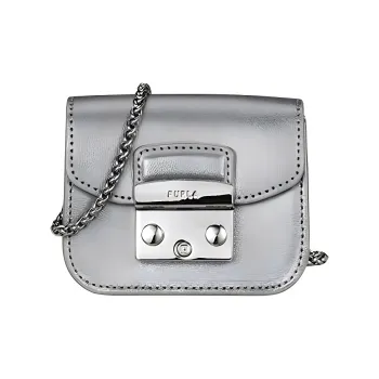 Furla Metropolis Collection Cow Leather Crossbody Bag Mini Women's Dark Gray