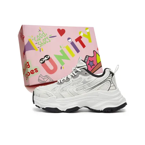 UNIITY Chunky Sneakers Women's Low Top /White/Pink/